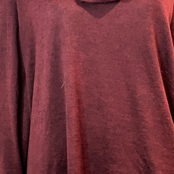 Lily Morgan. Size 2X Turtleneck. Red black blend. Zipper details. - Picture 3 of 6